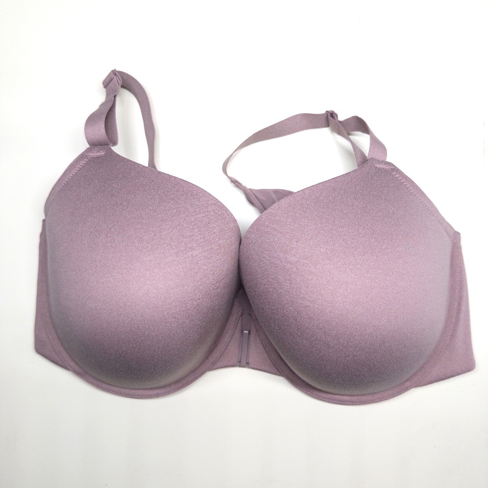 Torrid T Shirt Bra 48B Mauve Purple Front Closure Underwire Padded Push Up